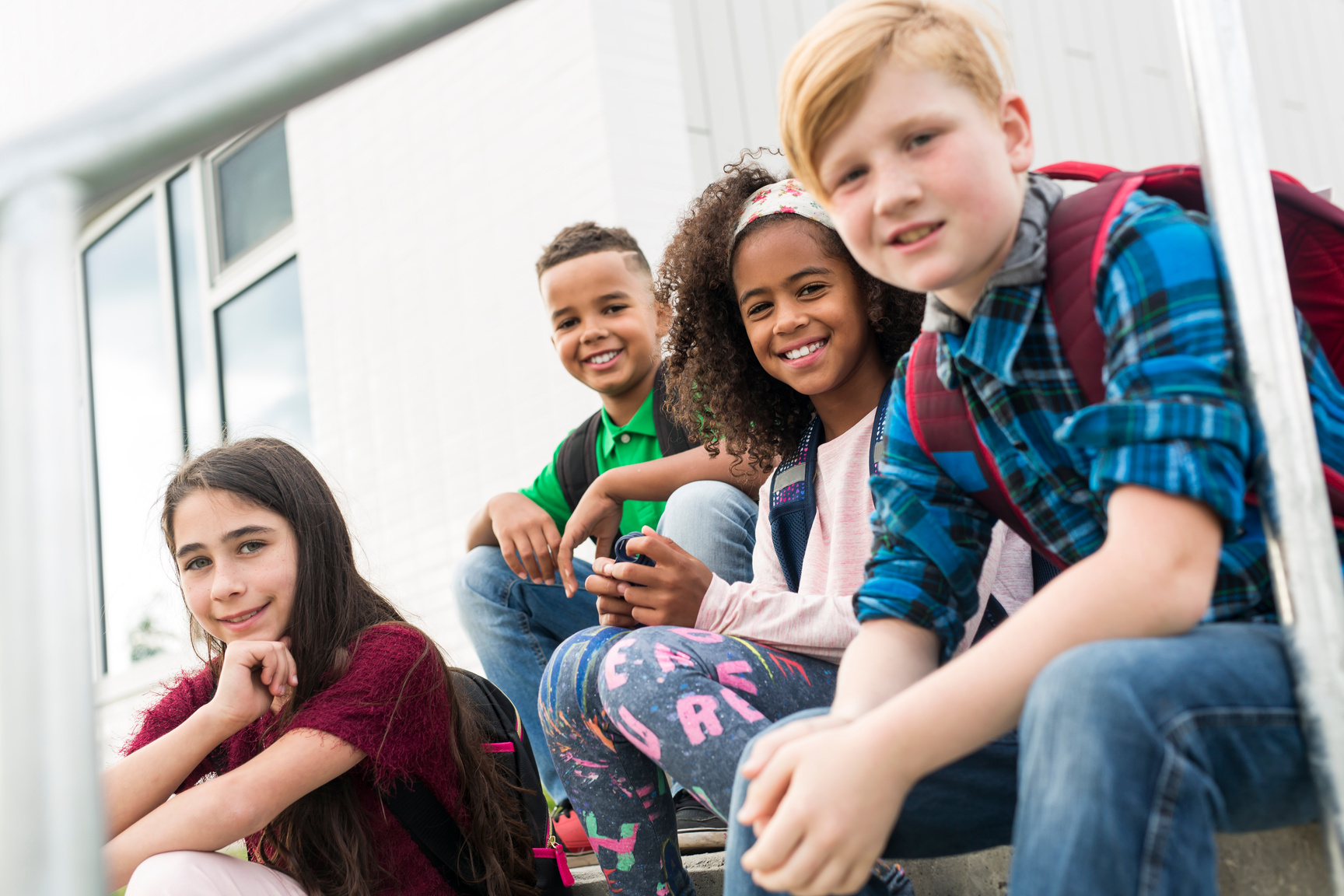 group pre-teen School Pupils Outside of the Classroom